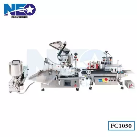 Automatic Small Bottles Filling Capping Labeling Line (Including Cap Placing Machine) - Tabletop automatic compact filling line | Packaging Equipment Manufacturer - Neostarpack Co., Ltd. Automatic Small Bottles Filling Capping Labeling Line (Including Cap Placing Machine) - Tabletop automatic compact filling line | Packaging Equipment Manufacturer - Neostarpack Co., Ltd.