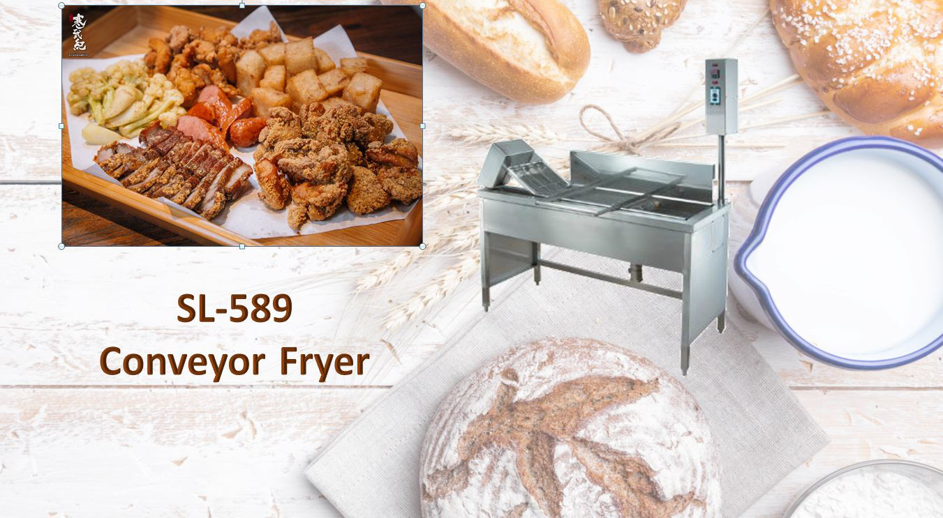Frying products automatically, time-saving and labor-saving conveyor fryer