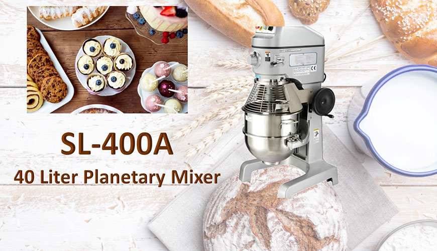 Planetary mixer is for mixing ingredients like flour, egg, vanilla, sugar.