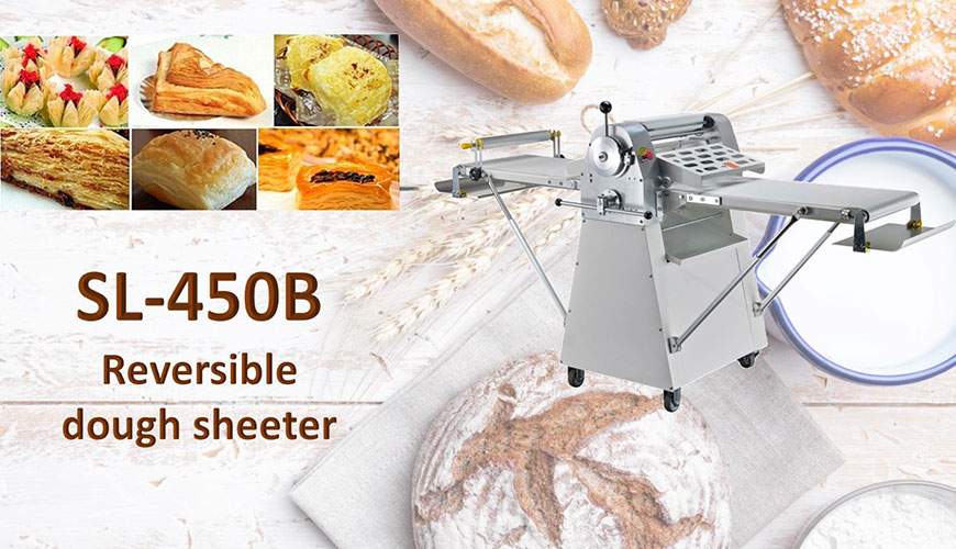 Reversible Dough Sheeter is used for consistent flattening dough.