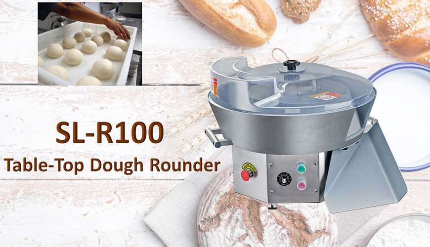 Table-Top Dough Rounder is used to round dough.