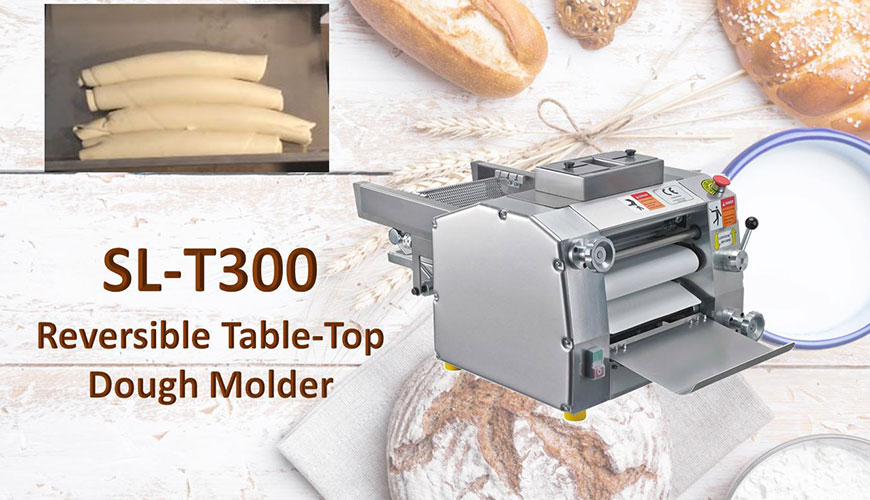 Reversible Table-Top Dough Moulder is used for rolling dough tightly.