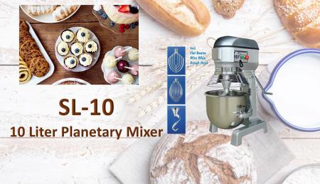 Misturador planetário de 10 litros - A batedeira planetária é para misturar ingredientes como farinha, ovo, baunilha, açúcar.