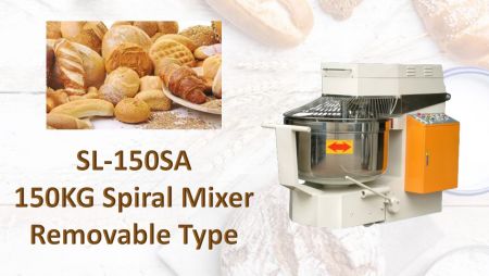 Spiral Mixer Removable Type 150 KGS - Gently mix bread dough, allowing it to develop the proper gluten structure.