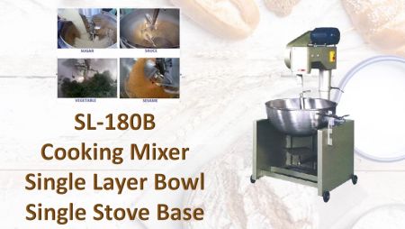 Cooking Mixer Single Layer Bowl + Single Stove Base - For mixing or cooking products like mongo, jam, ingredient, sauces, meals.
