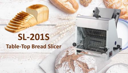 Fatiador de Pão de Mesa - A fatiadora de pão de mesa é projetada para cortar torradas e pães.