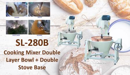 Cooking Mixer Double Layer Bowl + Double Stove Base - For mixing or cooking products like mongo, jam, ingredient, sauces, meals.