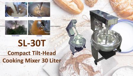 Compact Tilt-Head Cooking Mixer 30 Liter - For mixing or cooking products like mongo, jam, ingredient, sauces, meals.