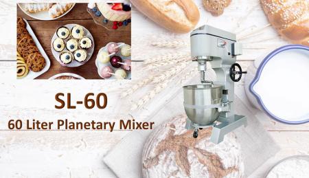 Batedeira planetária de 60 litros - A batedeira planetária é para misturar ingredientes como farinha, ovo, baunilha, açúcar.