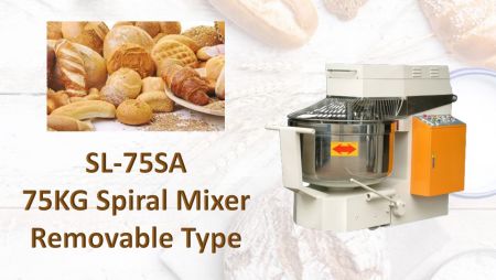 Spiral Mixer Removable Type 75 KGS - Gently mix bread dough, allowing it to develop the proper gluten structure.