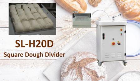 Diviseur hydraulique de pâte - Le diviseur carré est utilisé pour diviser la pâte en carrés de taille égale.