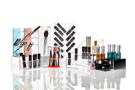 Organizador de maquillaje de acrílico - Organizador de exhibición de maquillaje y cosméticos de acrílico