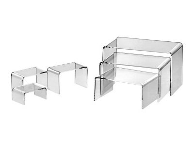 Acrylic display risers, clear stand and holder