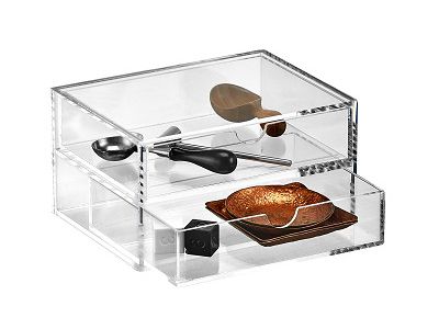 Clear acrylic drawer showcase