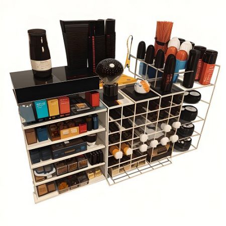 Organizador / Almacenamiento de cosméticos y brochas de acrílico - Estante de almacenamiento para maquillaje y productos de cuidado de la piel de acrílico