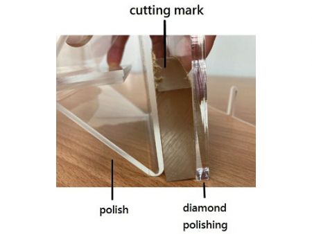 Durch Diamantpolieren kann eine raue Kante wieder zu einem glänzenden Glanz gebracht werden.