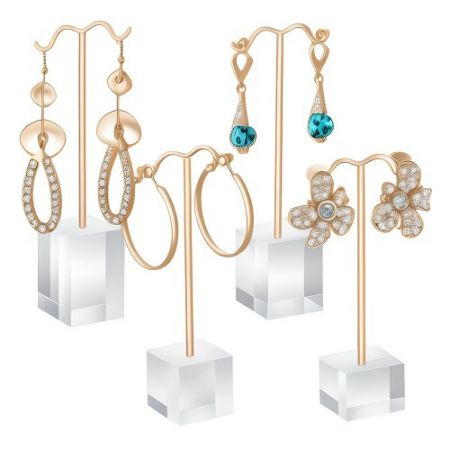 Acrylic Earring Display Stand - Acrylic earring countertop T stand