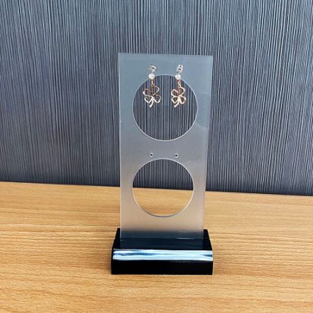 एक्रिलिक 2 गोल बालियों का प्रदर्शन धारक