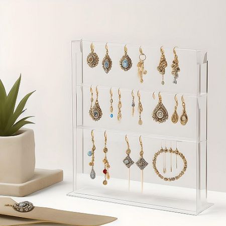 Acrylic earring tabletop holder