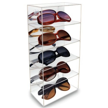 Acrylic Eyewear Showcase - Mirrored back acrylic eyewear display box