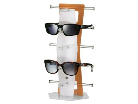 Stojan na rámy brýlí a slunečních brýlí z akrylu se 5 úrovněmi