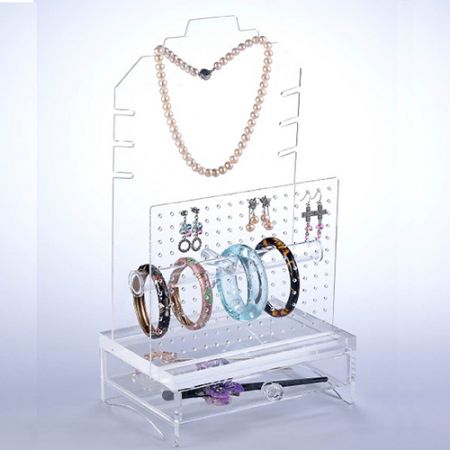 Acrylic necklace, bracelet and display organizer