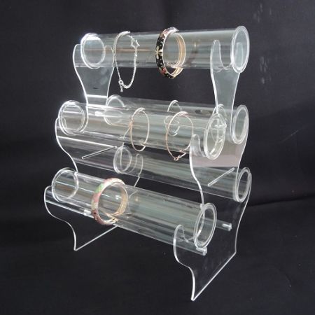 Soporte de acrílico para pulseras con estantes de 3 niveles.