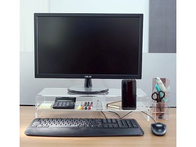 壓克力辦公文具收納架 - 壓克力ㄇ型電腦螢幕展示架