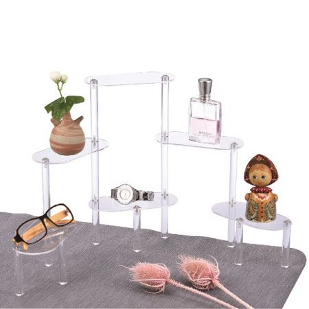 6-tier clear acrylic risers display stand