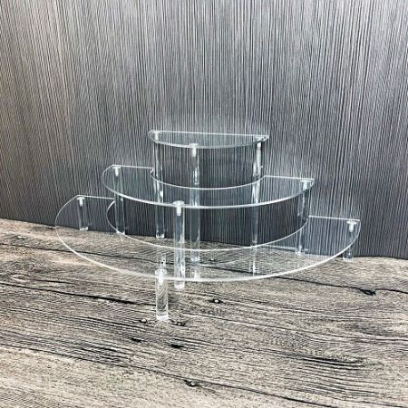 Acrylic semicircular 3-tier shelf