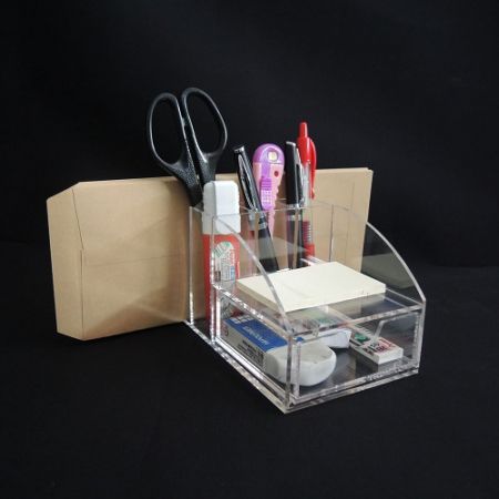 Acrylic multifunctional stationery box