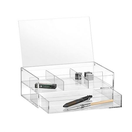 Acrylic flip-up drawer box