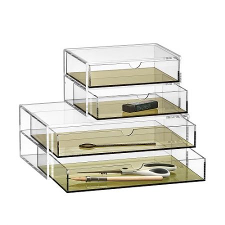 Acrylic stackable file drawer box