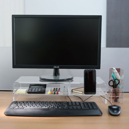 Acrylic computer screen rack