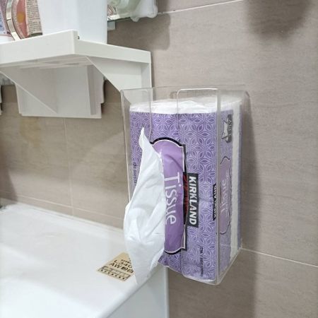 Acrylic wall mounted toilet paper box