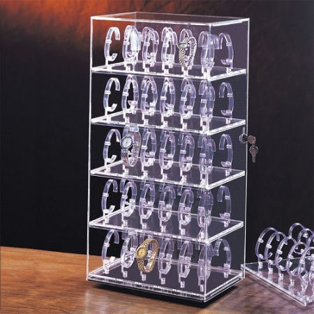 Acrylic watch display case-hold 60 watches