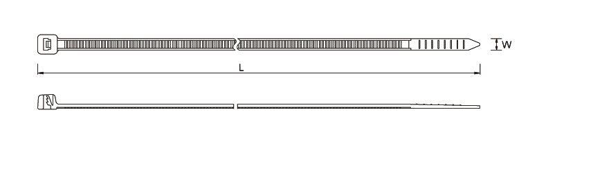 Metal Detectable Cable Ties, PA66MP (Polyamide 6.6 with metal particles),  390MM, 4.8MM - Food Grade Zip Ties, Food Grade Cable Ties, Metal Detectable  Zip Ties, Metal Detectable Tie Wrap, Food Grade Tie