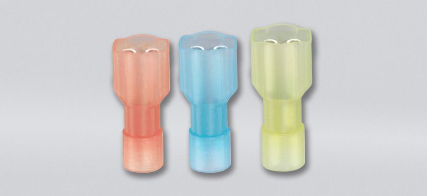 尼龍全絕緣平揷式(雙凸)母端連接器(易進式)