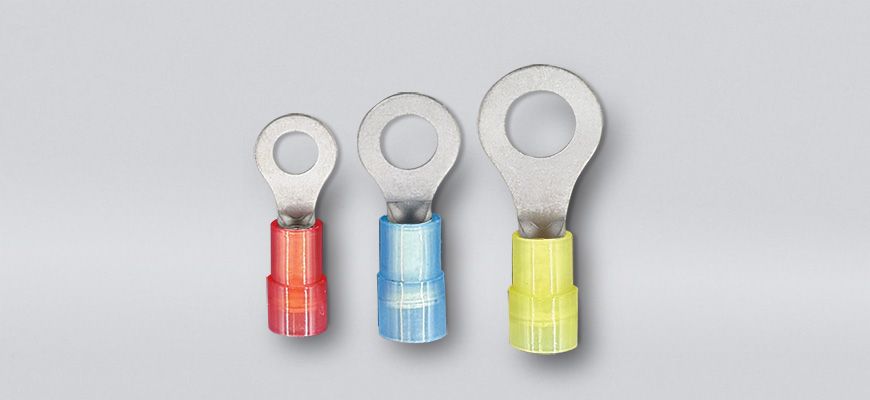 Nylon-geïsoleerde ringterminals (dubbele krimp)