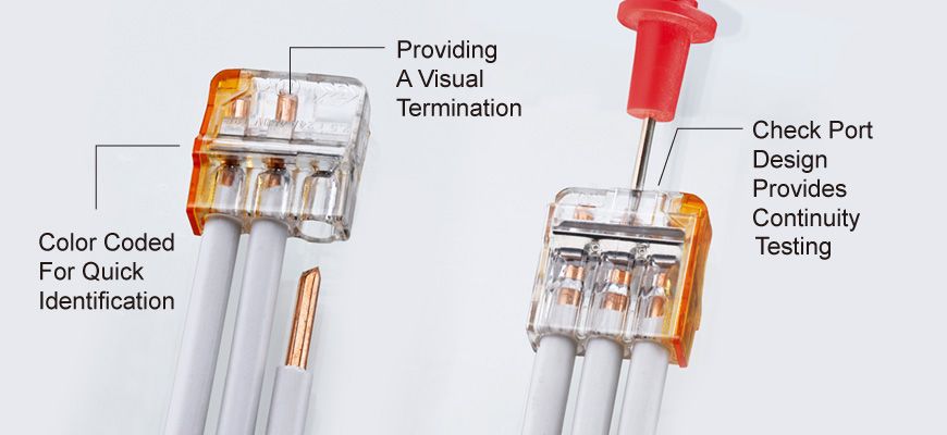 Push-In Wire Connector, PIC21 Series, Grey, 5 ports, Solid Wire Range ...