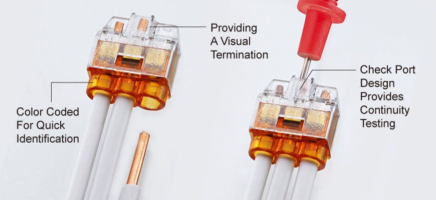 Push-In Wire Connector, PIC35 Series, Transparent, 4 ports, Solid Wire ...