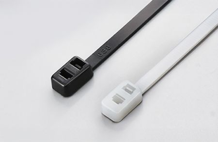 195x4.8mm (7.7x0.19 بوصة)، روابط كابلات، PA66، حلقة مزدوجة