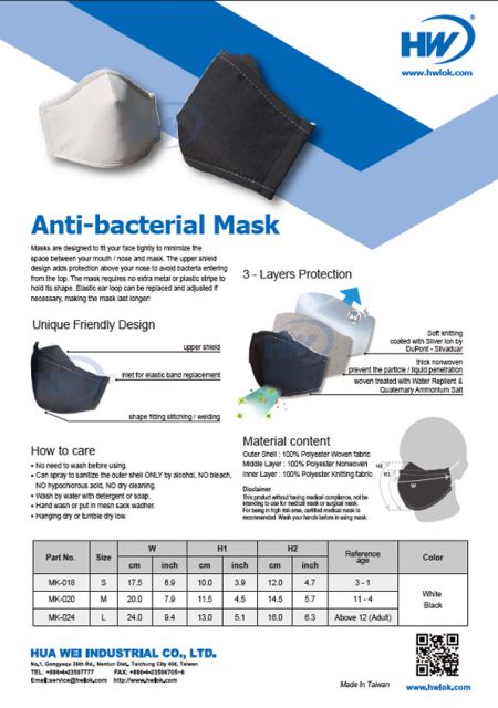 Volantino per maschera antibatterica