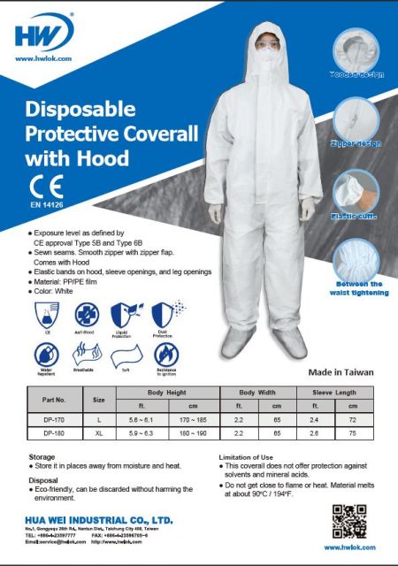 Tuta protettiva usa e getta con cappuccio