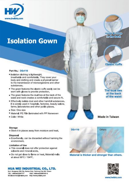 Volantino per veste di isolamento