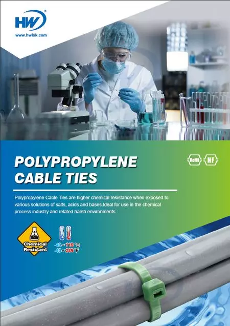 Folleto de bridas de polipropileno para cables