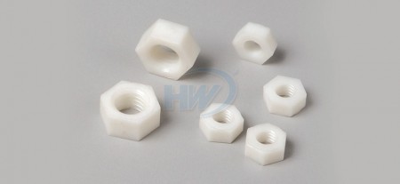 Tuercas hexagonales, poliamida, 5.5mm A/F, tornillo M3