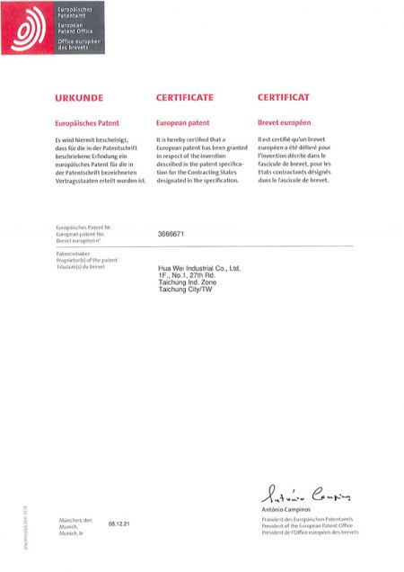 شهادة براءة اختراع في الاتحاد الأوروبي - أداة تركيب حزام الكابل (GIT-703)