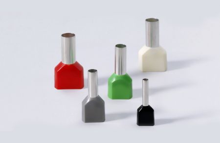 Double Cord-End Ferrules,Copper/PA66,Conductor 2x22-20AWG,Length 8mm,W system - Twin Cord-End Ferrules