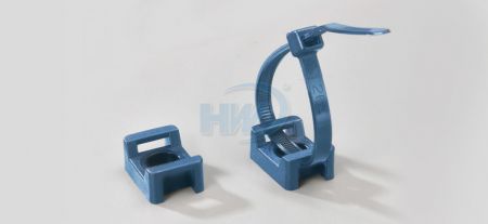 Металлодетектируемые крепления для кабельных стяжек, тип седла, полиамид, максимальная ширина стяжки 4,8 мм, отверстие для монтажа 3,7 мм. - Металловыявляемые крепления для кабельных стяжек типа седло